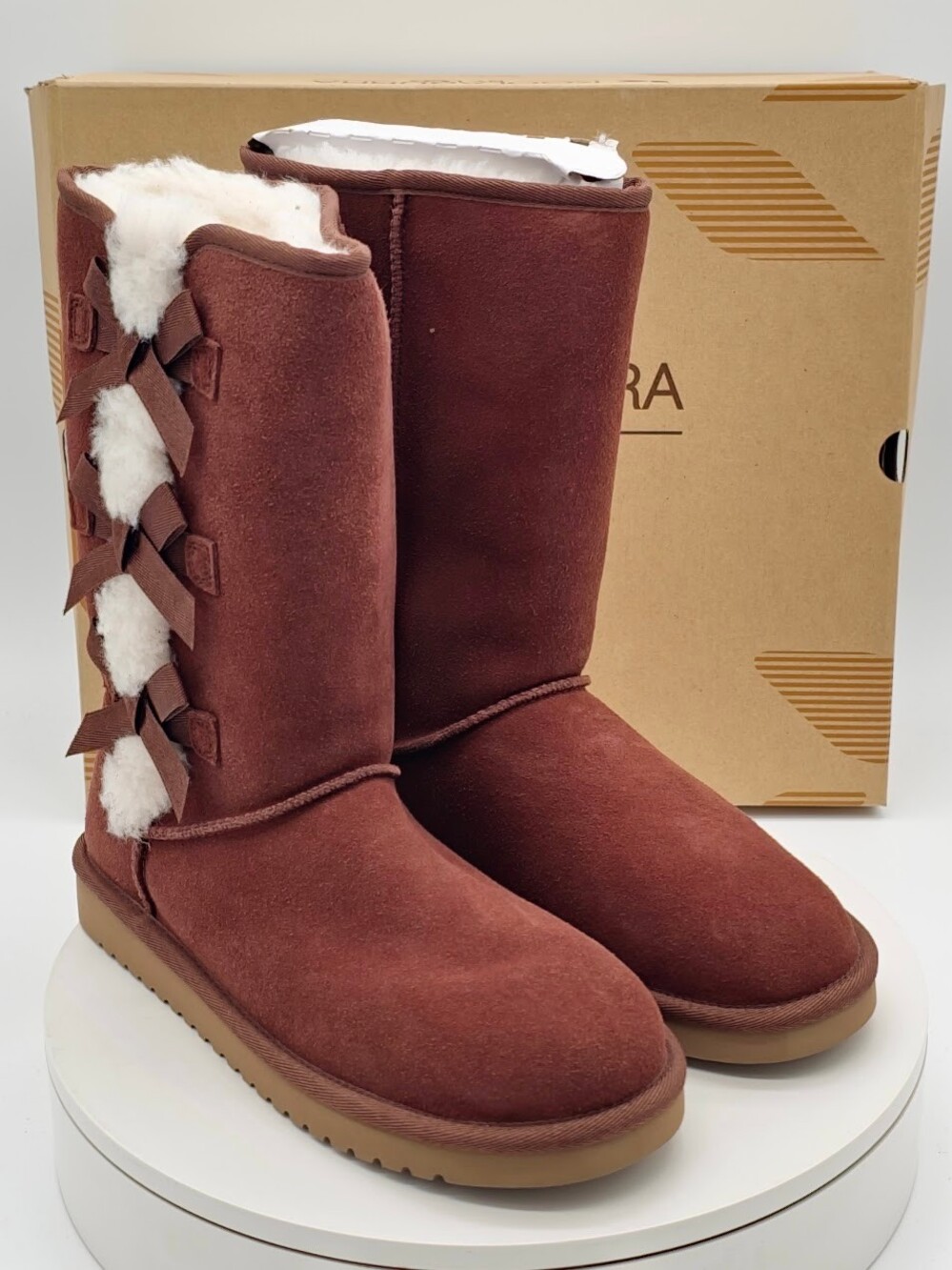 Koolaburra by UGG Victoria Tall Bow Boots Burgundy Women’s Size 8 NEW